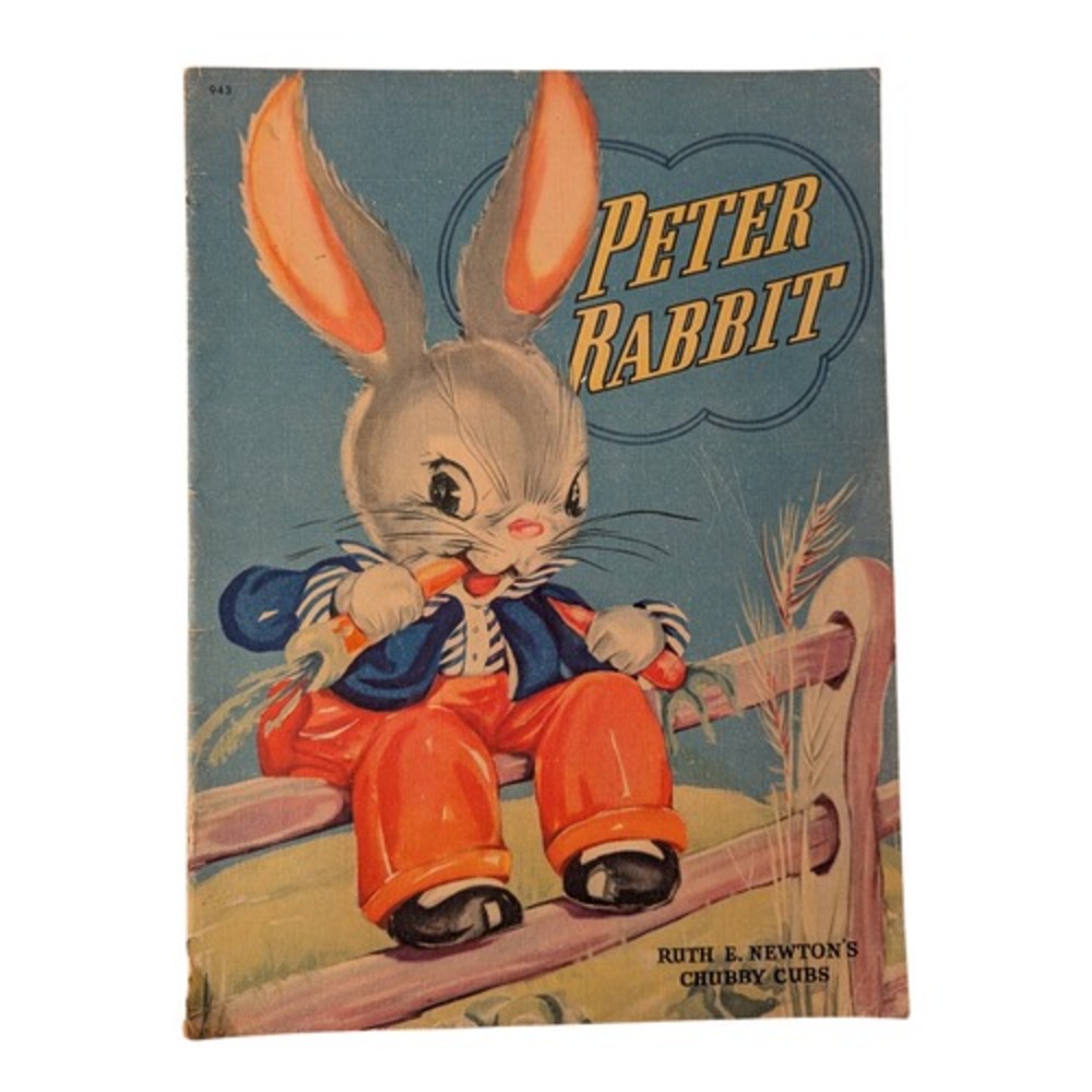 1940 Whitman Peter Rabbit Children's Book By Ruth Newton & Chubby Cubs 13"